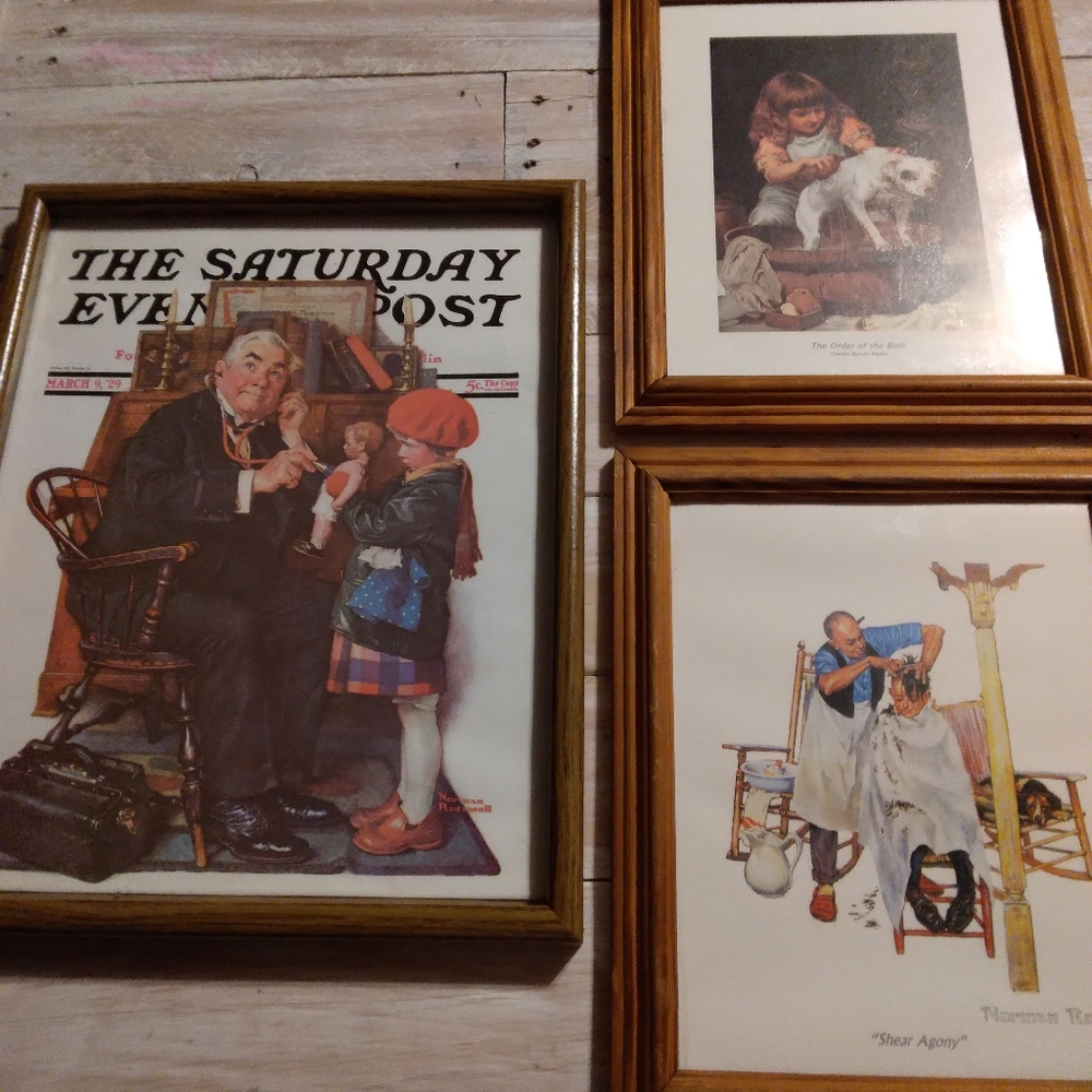 Set of 3 Norman Rockwell  Framed Posters